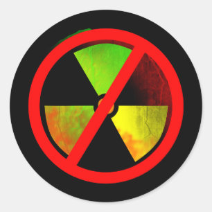 Radoactive Grunge Anti-Nuclear Symbol Sticker