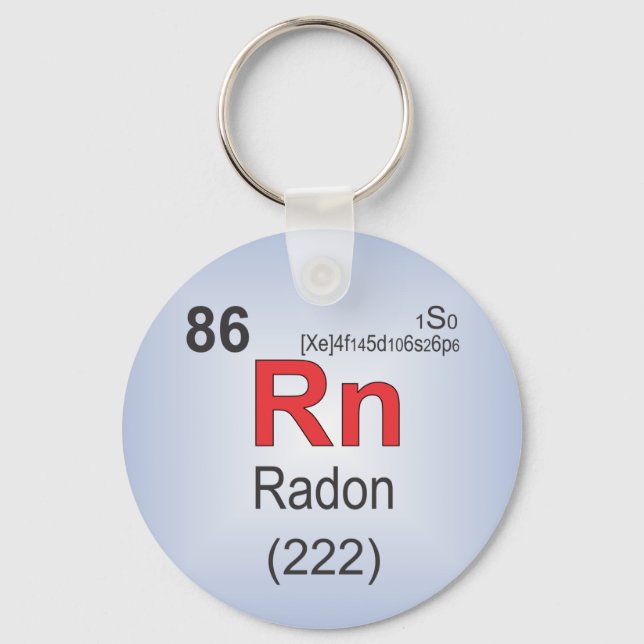 Radon Individual Element of the Periodic Table Key Ring (Front)