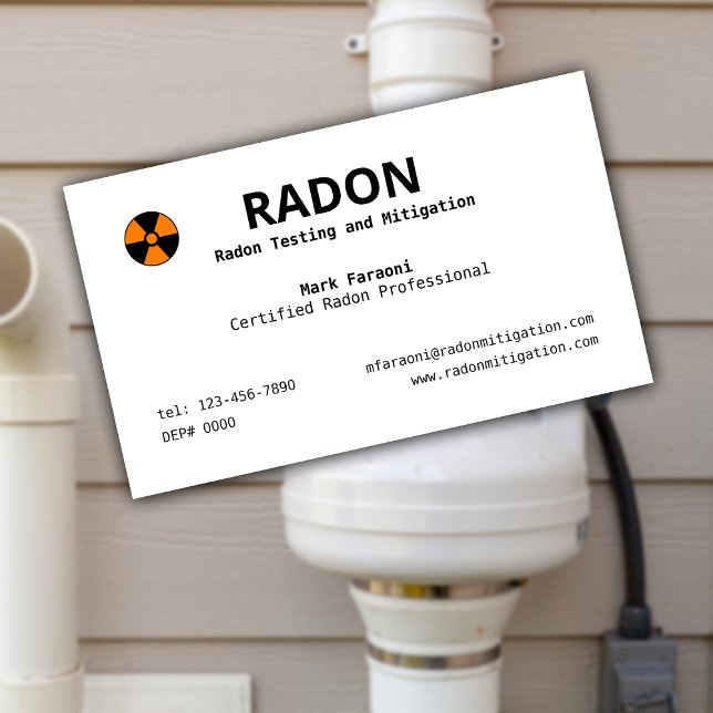 Radon Testing and Mitigation Company Business Card (Creator Uploaded)
