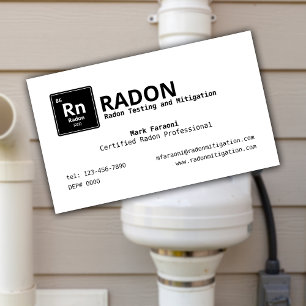 Radon Testing and Mitigation Company Business Card