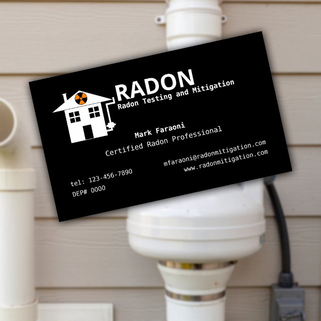 Radon Testing and Mitigation Company Business Card (Creator Uploaded)