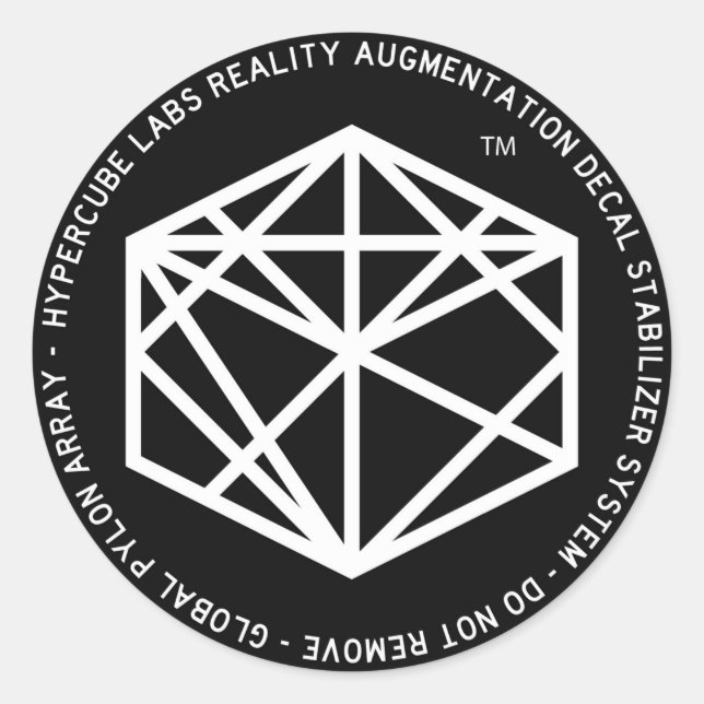 RADS Hypercube Reality Augmentation Decal System Classic Round Sticker (Front)