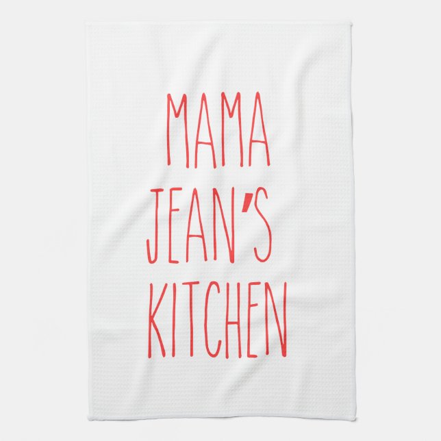 RAE DUNN Inspired Custom Name Kitchen Baking Tea Towel (Vertical)