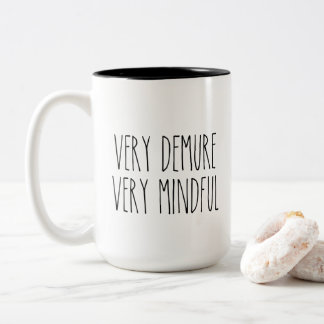 RAE DUNN Inspired Very Demure Very Mindful Two-Tone Coffee Mug