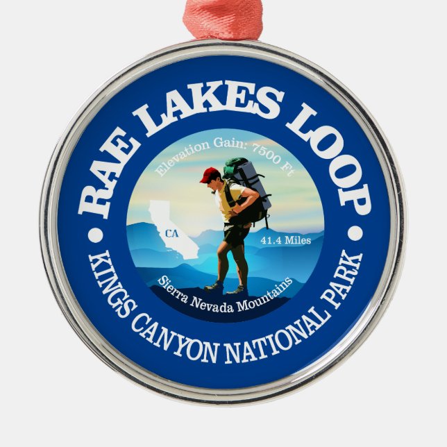 Rae Lakes Loop (C) Metal Tree Decoration (Front)