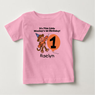 Raelyn Little Monkey First Birthday T-shirt