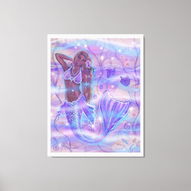 Raeni Mermaid with purple bettas by Renee Lavoie   Canvas Print (Front)