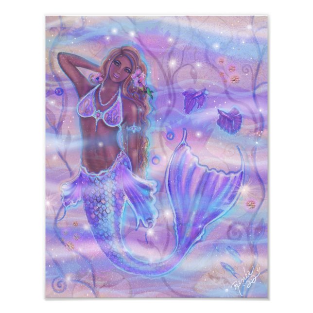 Raeni Mermaid with purple bettas by Renee Lavoie  Photo Print (Front)