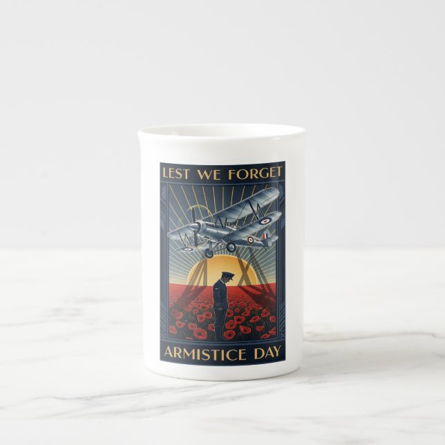 RAF Art Deco Remembrance Day Edition Bone China Mug (Front)