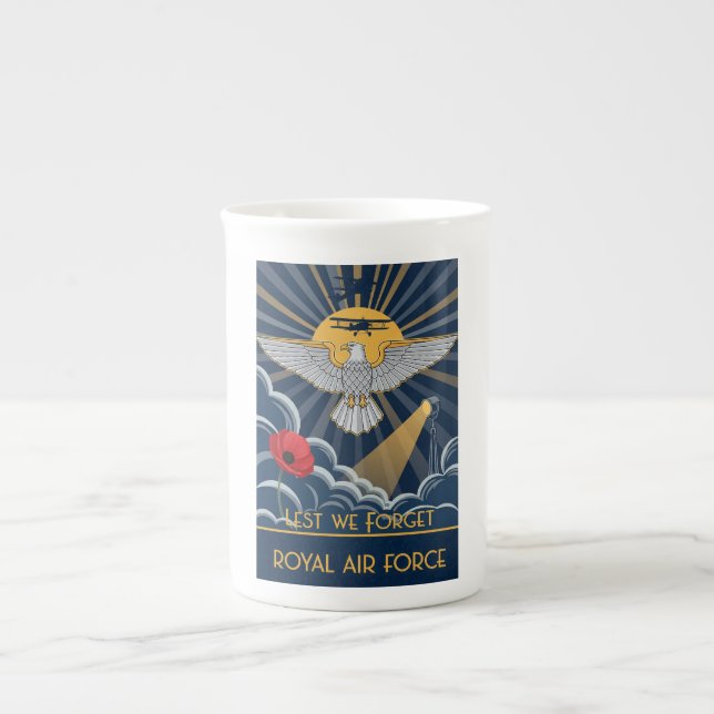 RAF Art Deco Remembrance Day Edition Bone China Mug (Front)