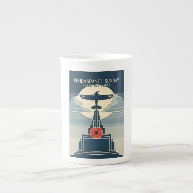 RAF Art Deco Remembrance Day Edition Bone China Mug (Front)