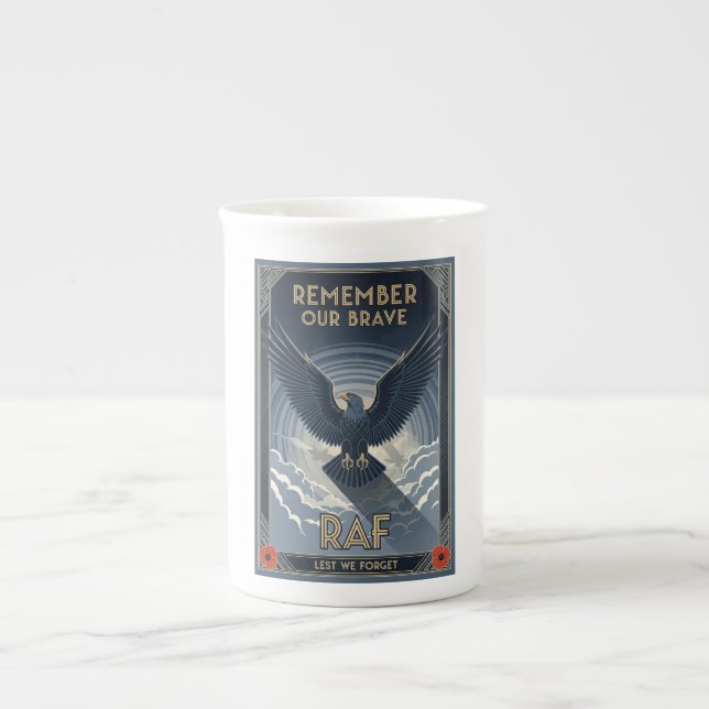 RAF Art Deco Remembrance Day Edition Bone China Mug (Front)