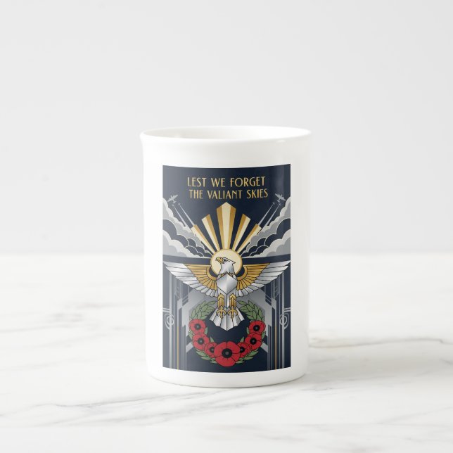 RAF Art Deco Remembrance Day Edition Bone China Mug (Front)