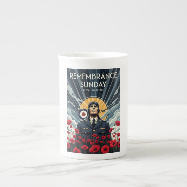 RAF Art Deco Remembrance Day Edition Bone China Mug (Front)