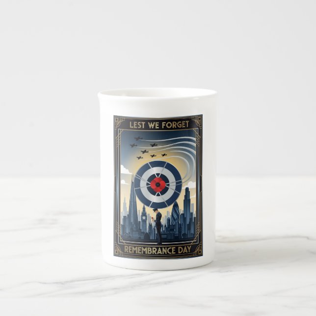 RAF Art Deco Remembrance Day Edition Bone China Mug (Front)