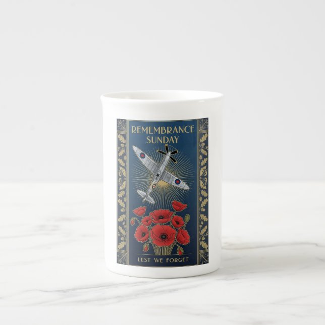 RAF Art Deco Remembrance Day Edition Bone China Mug (Front)