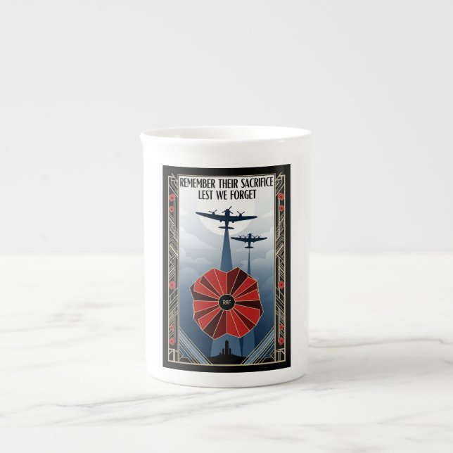 RAF Art Deco Remembrance Day Edition Bone China Mug (Front)