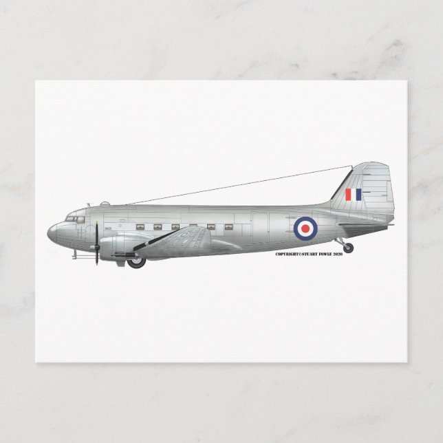 RAF DC3 Dakota during the Berlin Airlift Postcard (Front)