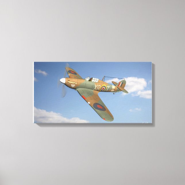 RAF Hurricane in Flight Canvas Print (Front)