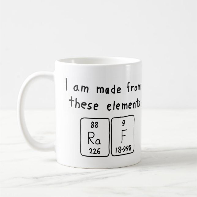 Raf periodic table name mug (Left)