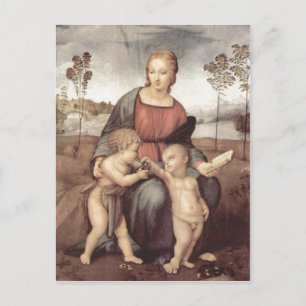 Raffael Madonna mit dem Stieglitz, Szene: Maria mi Postcard