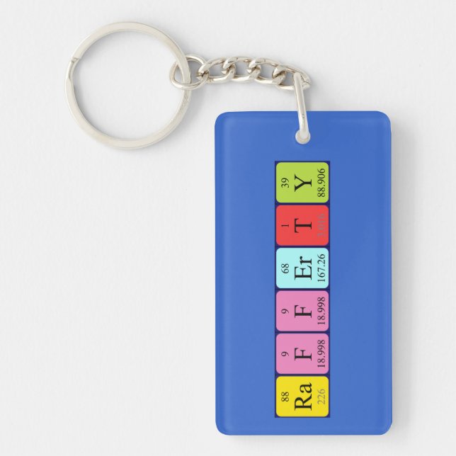 Rafferty periodic table name keyring (Front)