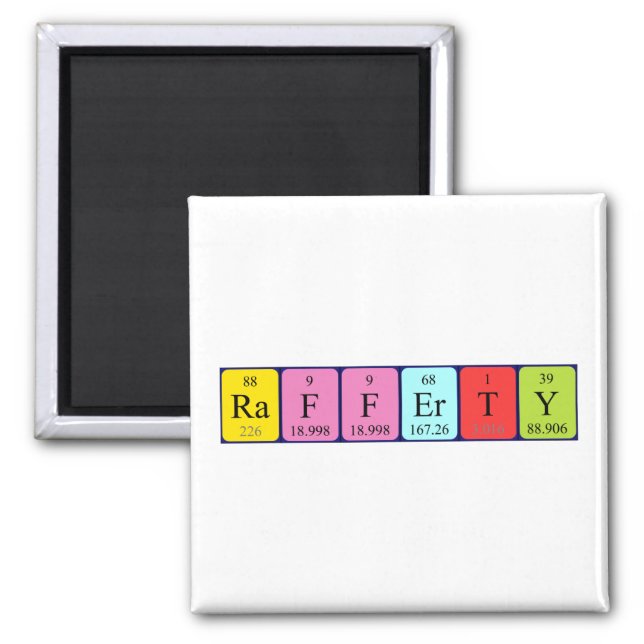 Rafferty periodic table name magnet (Front)
