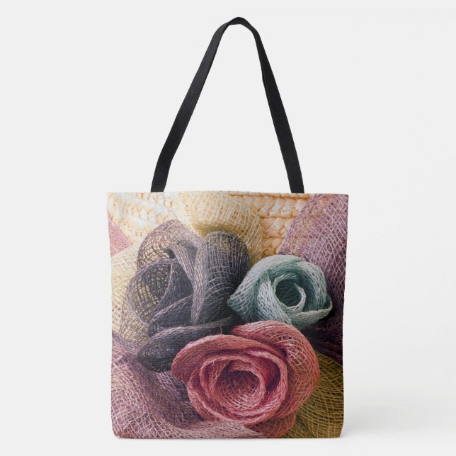 Raffia Roses Tote Bag (Front)