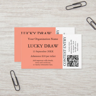 Raffle Tickets Coral QR Prize Draw Event