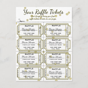 Raffle Tickets Golden Confetti Postcard