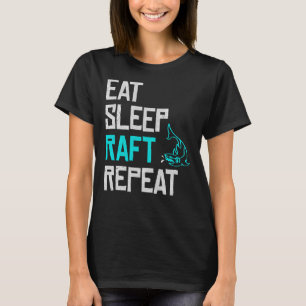 Raft Game Eat Sleep Raft Repeat Funny Shark Attack T-Shirt