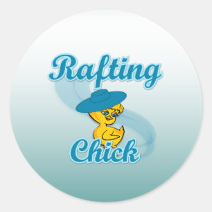 Rafting Chick #3 Classic Round Sticker