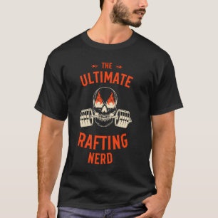 Rafting Enthusiast Flaming Skull Barbell Weightlif T-Shirt