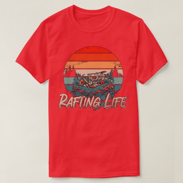 Rafting Life Retro Kayak Paddling Canoe Paddle  T-Shirt (Design Front)