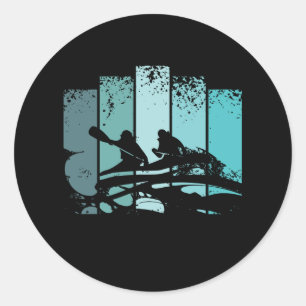 Rafting Retro Classic Round Sticker