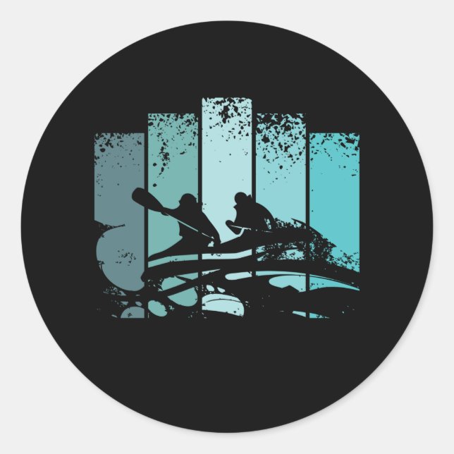 Rafting Retro Classic Round Sticker (Front)