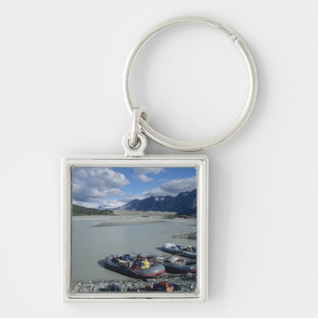 Rafting the Alsek River downstream Key Ring (Front)