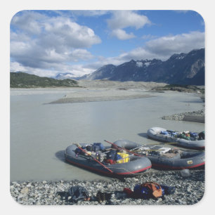 Rafting the Alsek River downstream Square Sticker