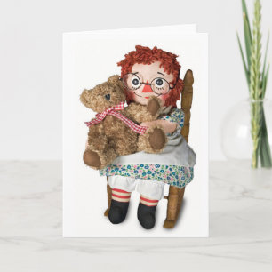Rag doll and teddy bear card