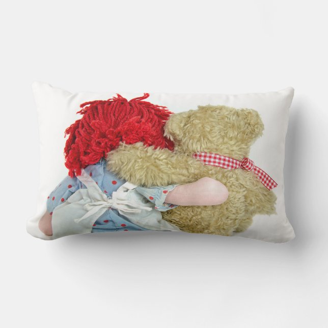 rag doll and teddy bear friends lumbar cushion (Front)