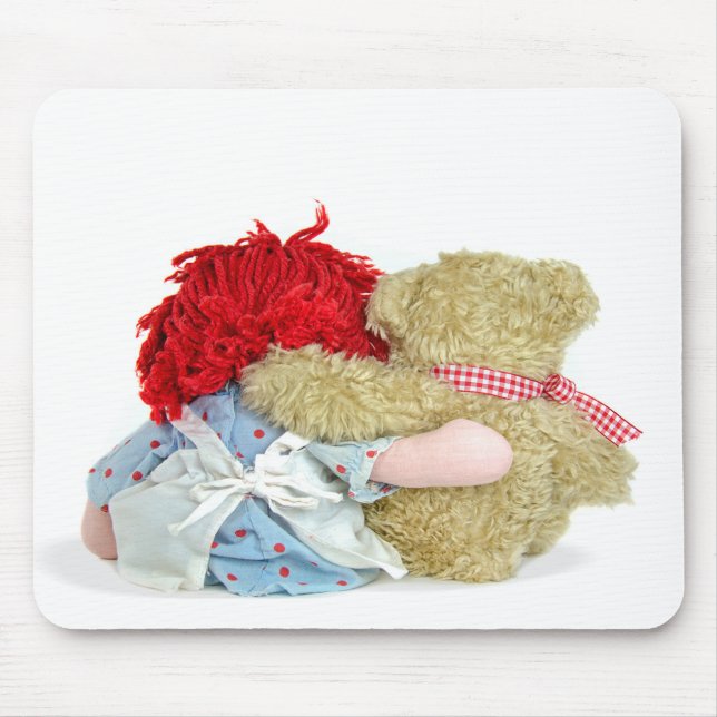 rag doll and teddy bear mouse mat (Front)