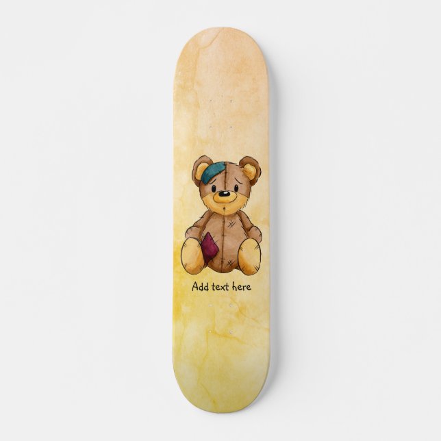 Rag Doll Bear Personalised Skateboard (Front)