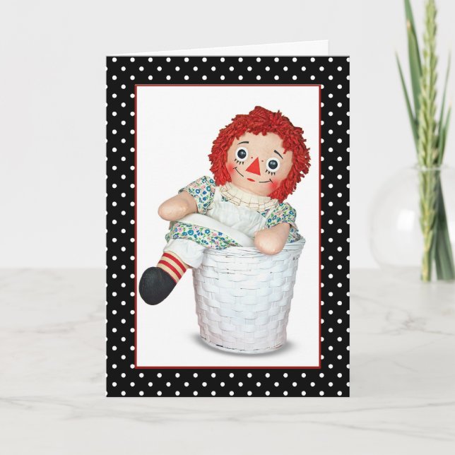 Rag Doll Birthday with Polka Dots Card (Front)