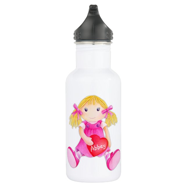 Rag doll Watercolor art name heart drinks bottle (Right)