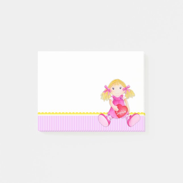 Rag doll watercolor art post it notes (Front)