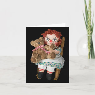 Rag doll with teddy bear card
