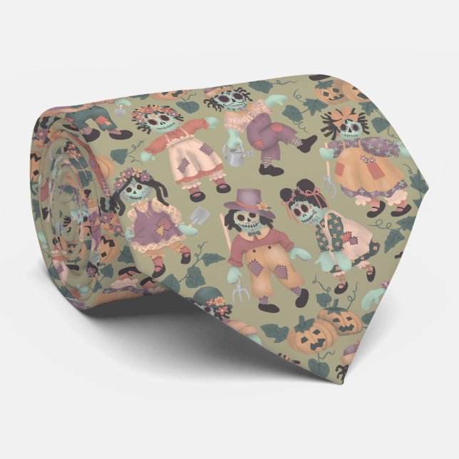 Rag Doll Zombies Halloween 2 Tie (Rolled)