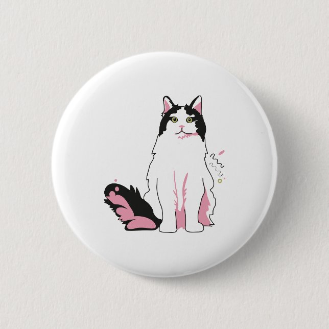 Ragamuffin Cat 6 Cm Round Badge (Front)