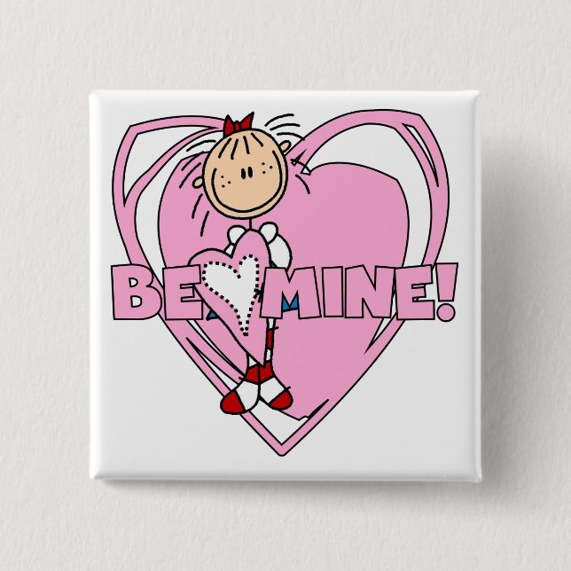 Ragdoll Be Mine Valentine 15 Cm Square Badge (Front)