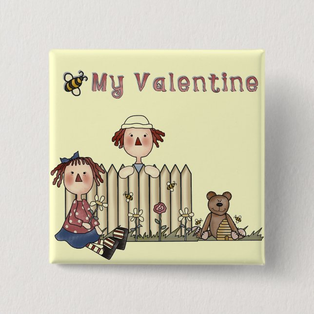 Ragdoll Bee My Valentine tshirts and Gifts 15 Cm Square Badge (Front)